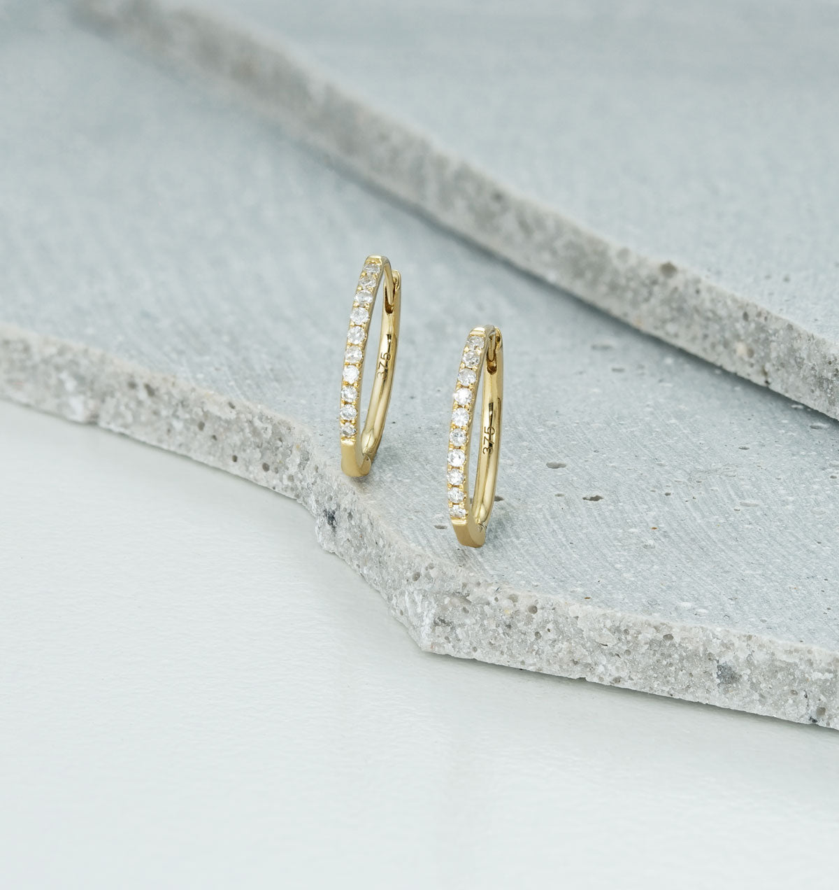 Stellato Diamond Encrusted Huggie Earrings 0.09ct in 9K Gold
